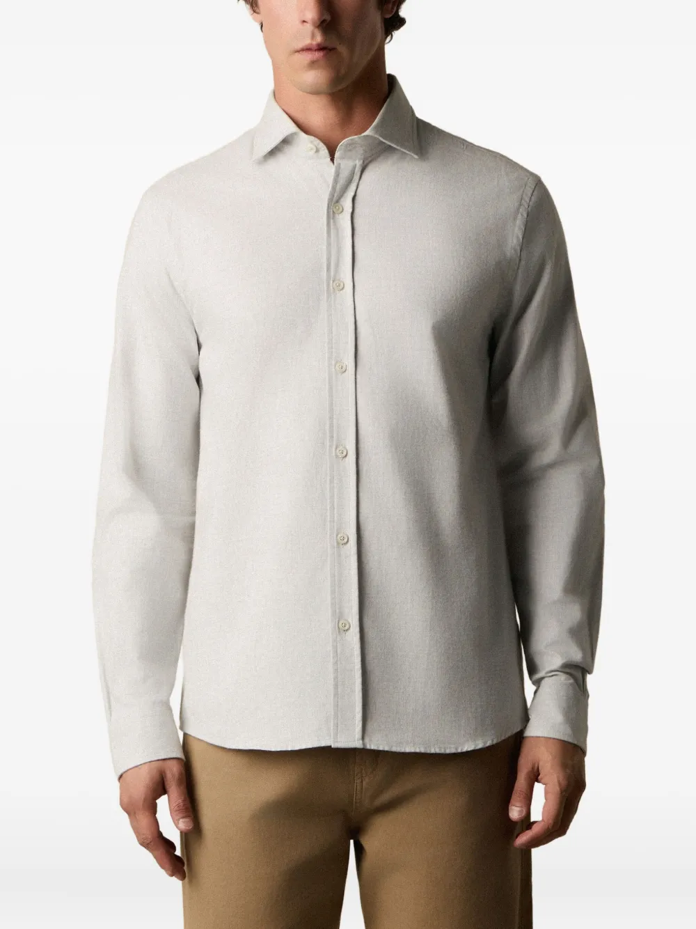 Brooks Brothers Flanellen overhemd met gespreide kraag Grijs
