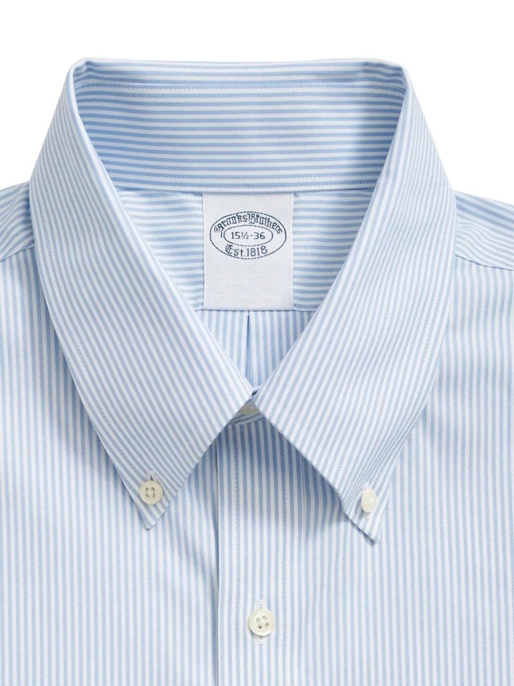 Brooks Brothers Gestreept Oxford overhemd Blauw