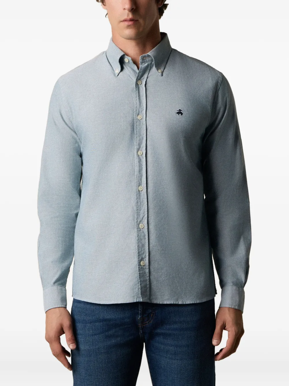 Brooks Brothers Overhemd met geborduurd logo Groen