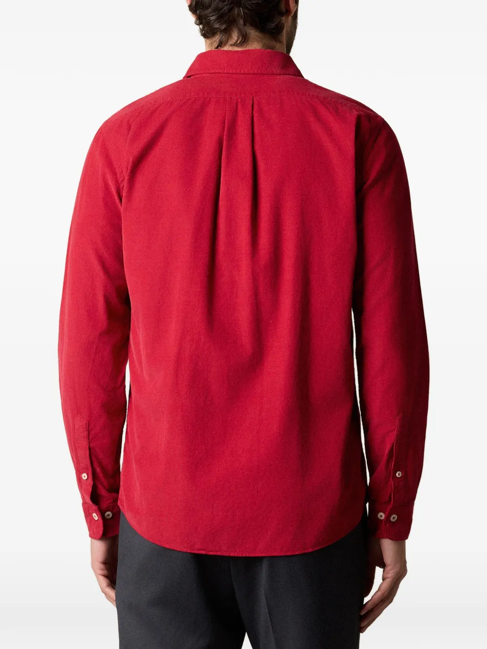 Brooks Brothers Ribfluwelen overhemd met gespreide kraag Rood