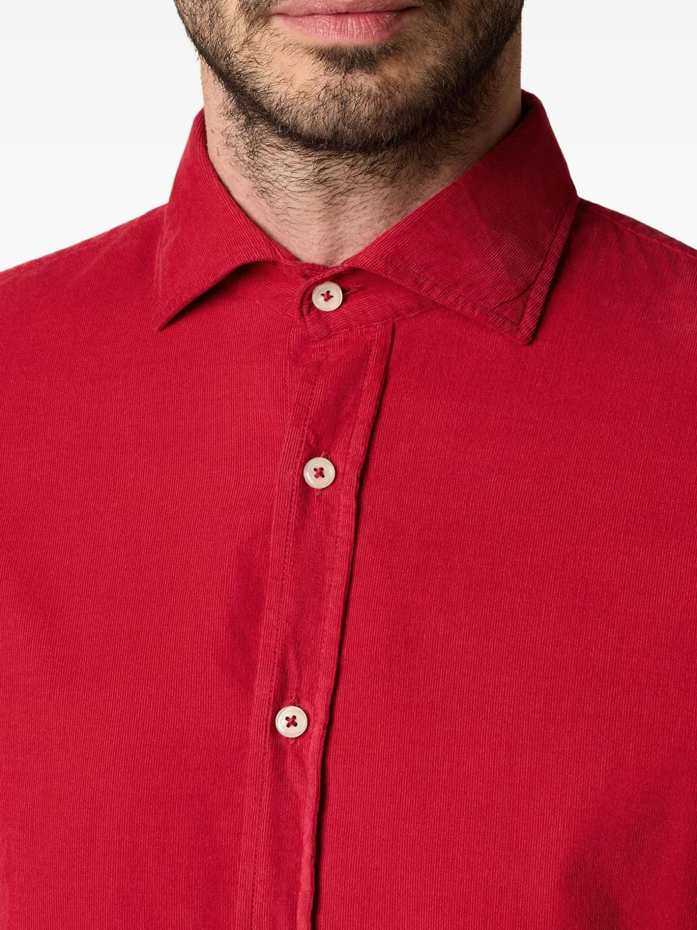 Brooks Brothers Ribfluwelen overhemd met gespreide kraag Rood