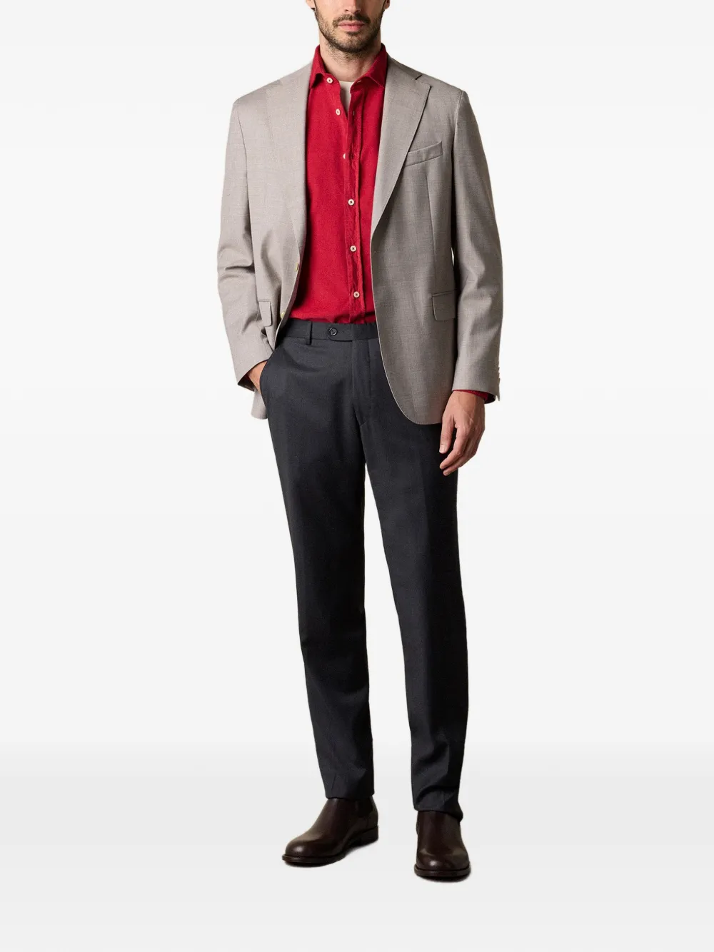 Brooks Brothers Ribfluwelen overhemd met gespreide kraag Rood