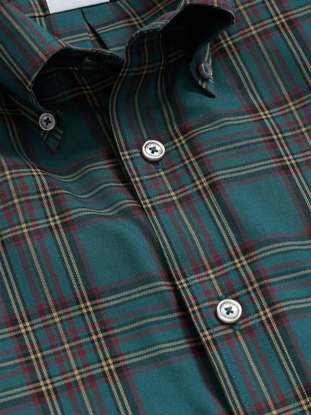 Brooks Brothers Geruit overhemd met knoopsluiting en patroon Groen