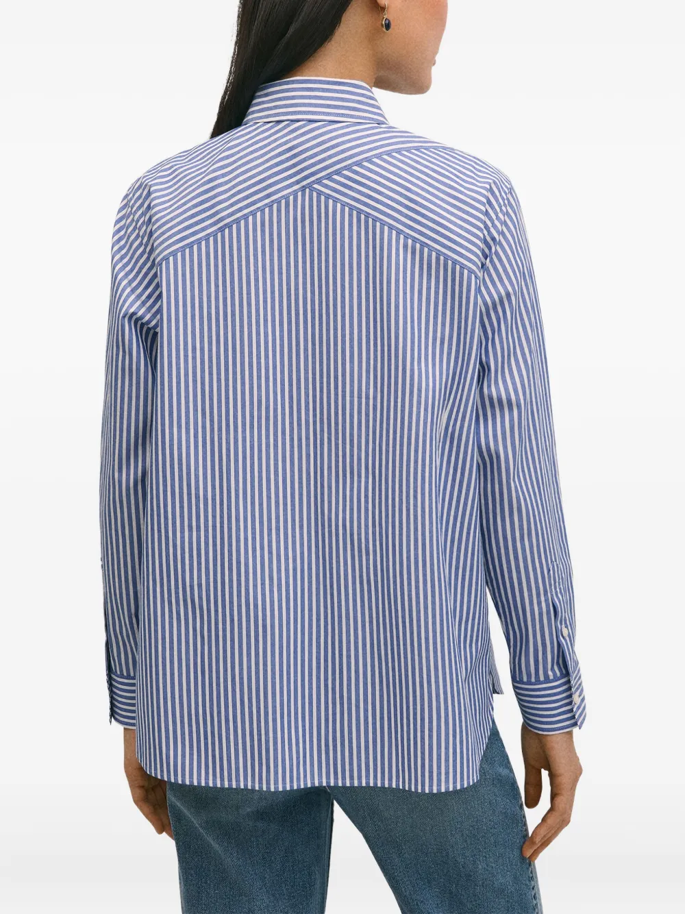 Brooks Brothers Gestreept blouse met puntige kraag Blauw