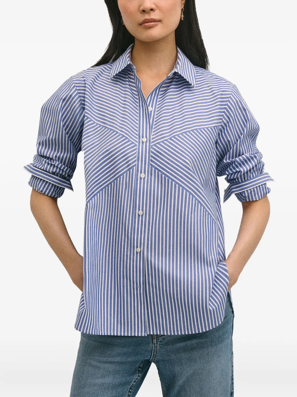 Brooks Brothers striped point-collar shirt - Blu