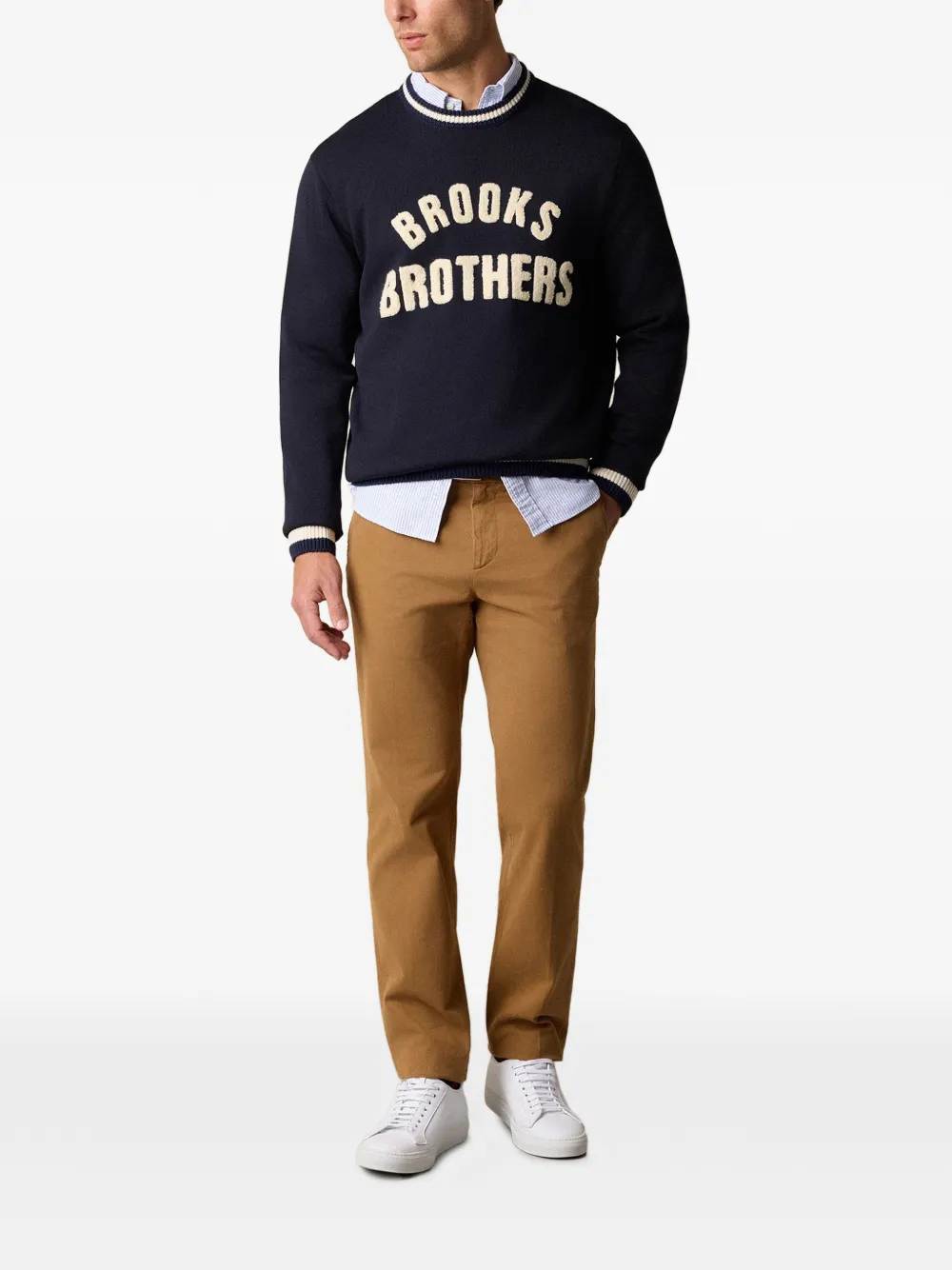 Brooks Brothers Broek van katoenblend Bruin