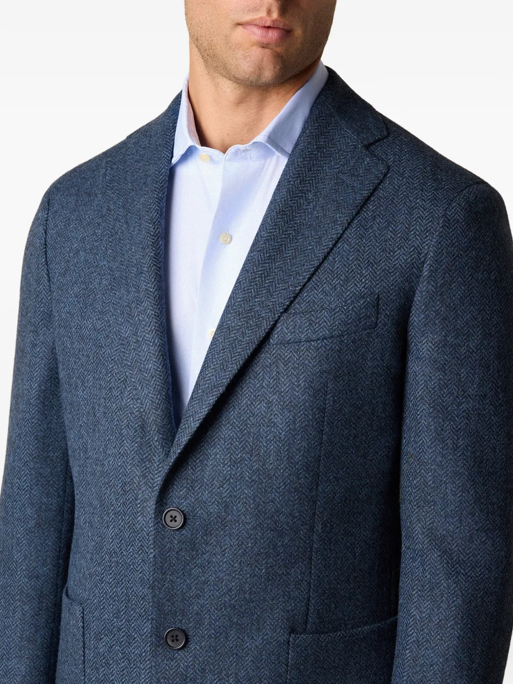 Brooks Brothers Blazer met visgraatpatroon Blauw