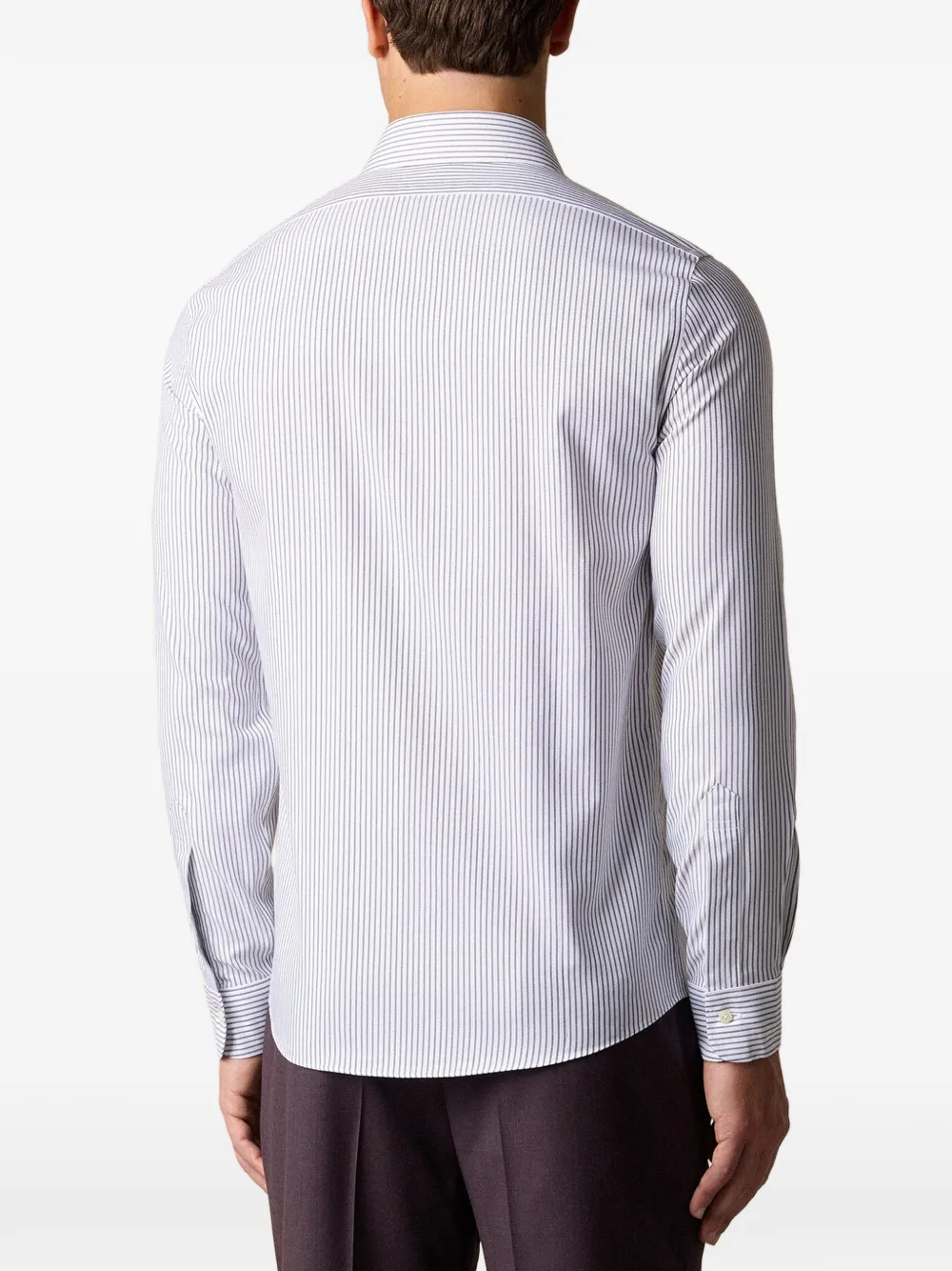 Brooks Brothers Gestreept twill overhemd Wit