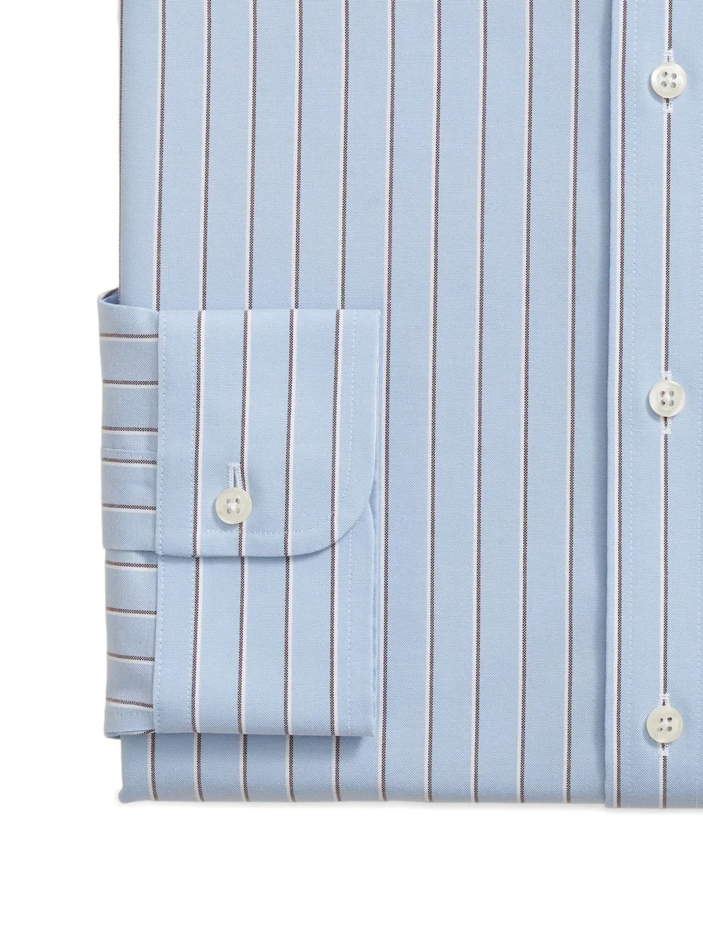 Brooks Brothers Gestreept overhemd met paisley-kraag - Blauw