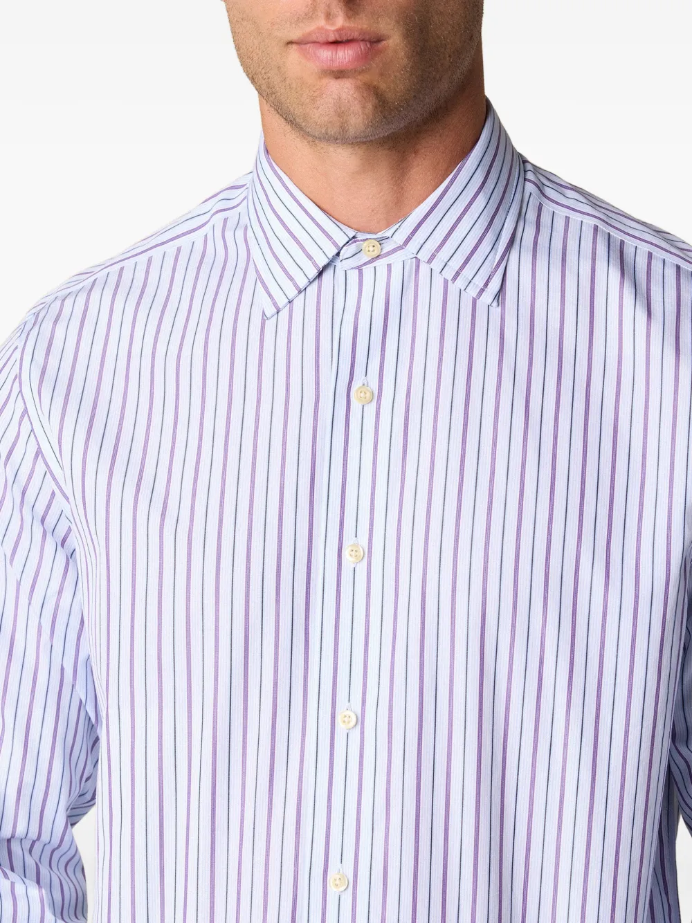 Brooks Brothers x Thomas Mason gestreept overhemd Blauw