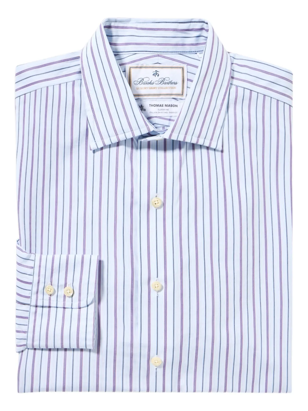 Brooks Brothers x Thomas Mason striped-pattern shirt - Blu