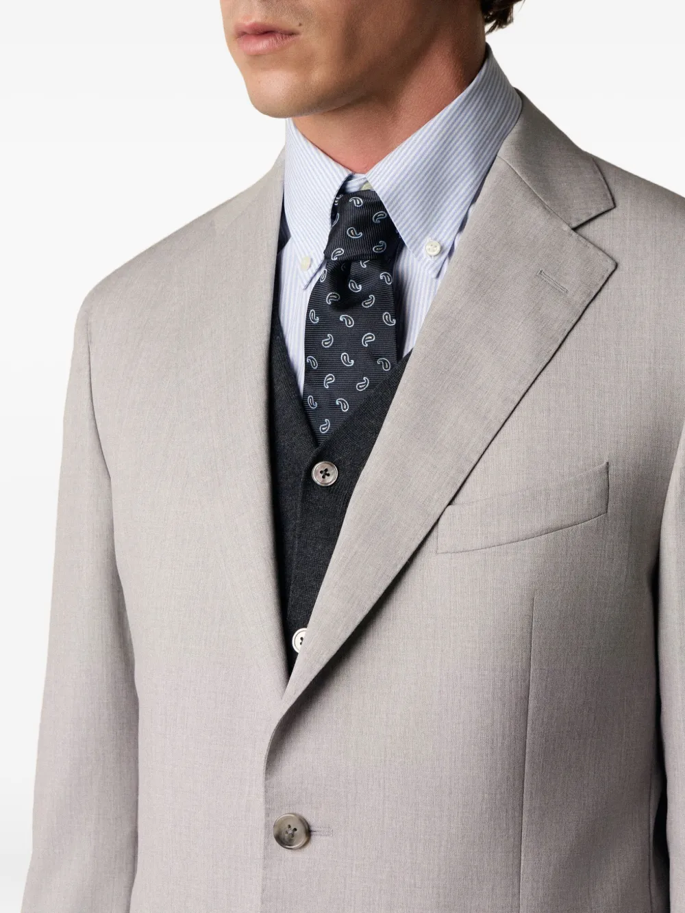 Brooks Brothers Blazer met enkele rij knopen Grijs