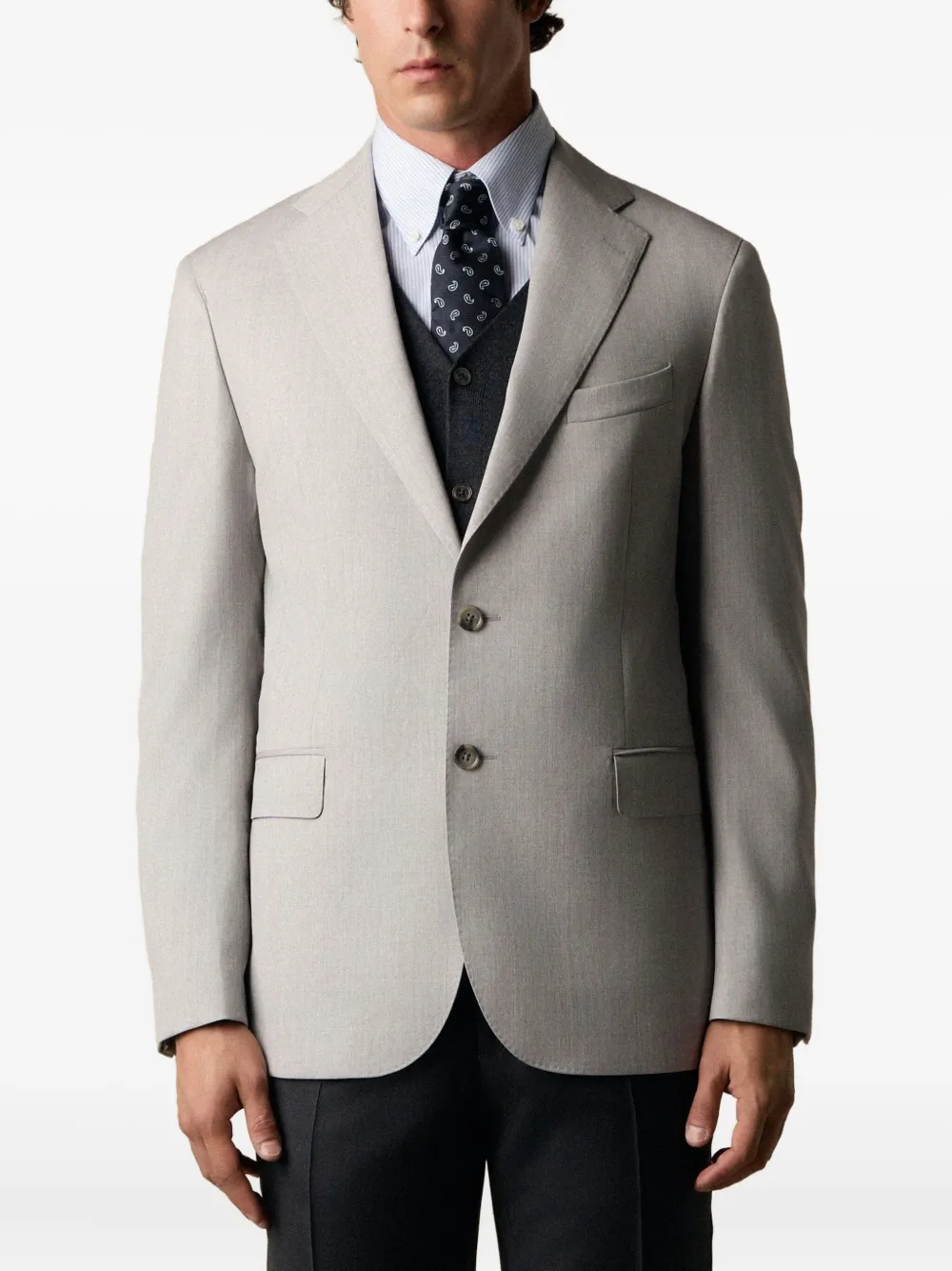 Brooks Brothers Blazer met enkele rij knopen Grijs