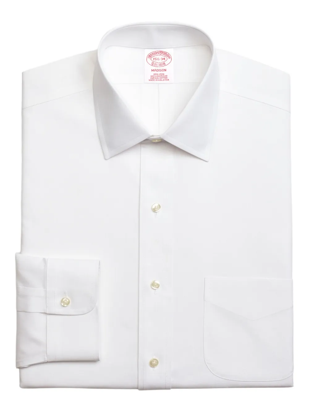 Brooks Brothers Overhemd met paisley-kraag Wit