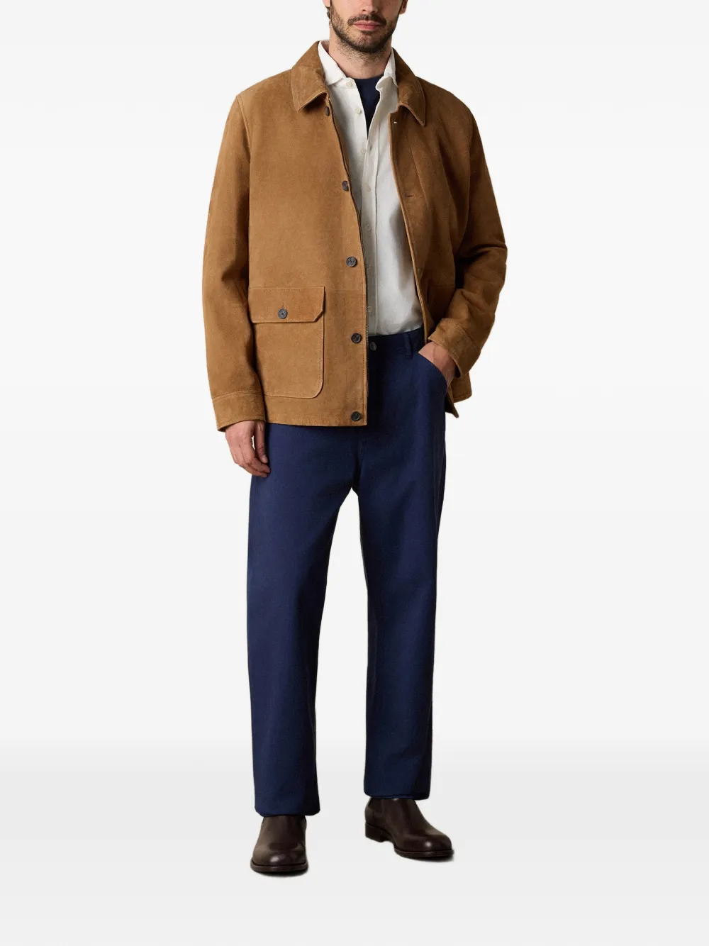 Brooks Brothers Broek met zakken aan de voorkant Blauw
