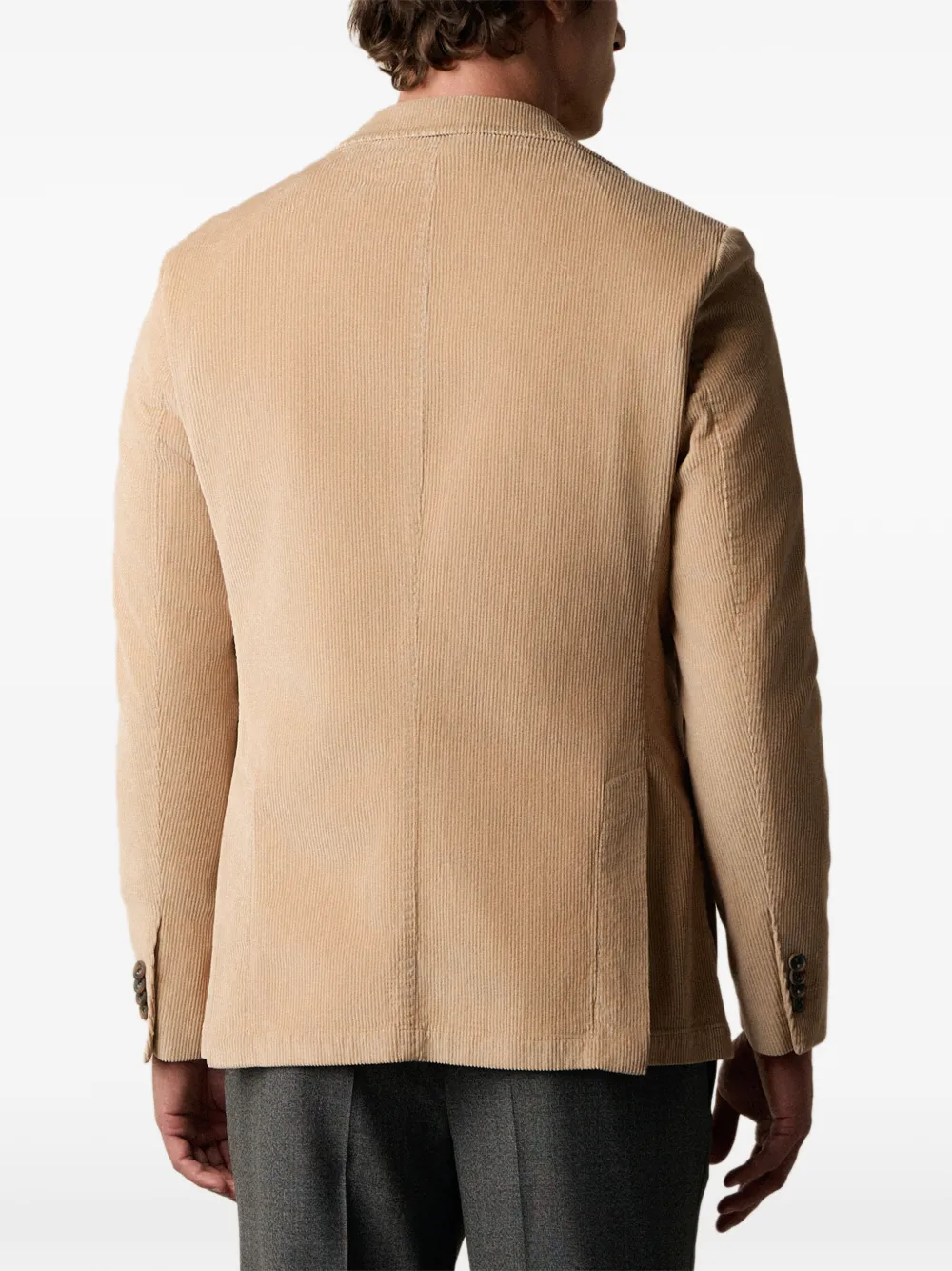 Brooks Brothers Blazer met ribfluwelen textuur Beige