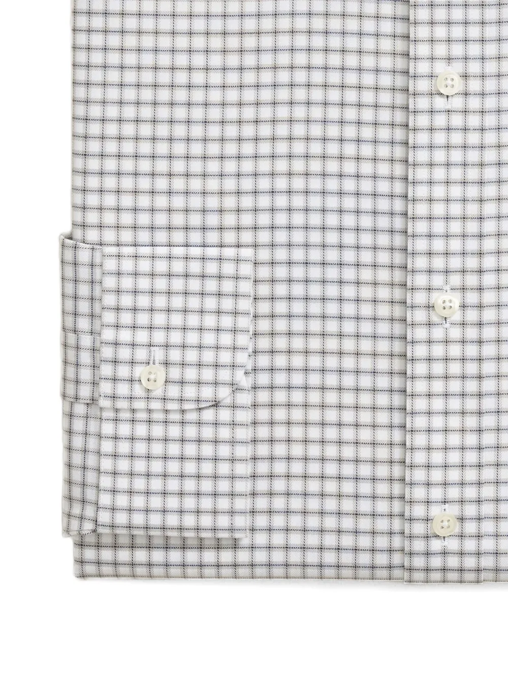 Brooks Brothers Geruit overhemd met knoopsluiting - Wit