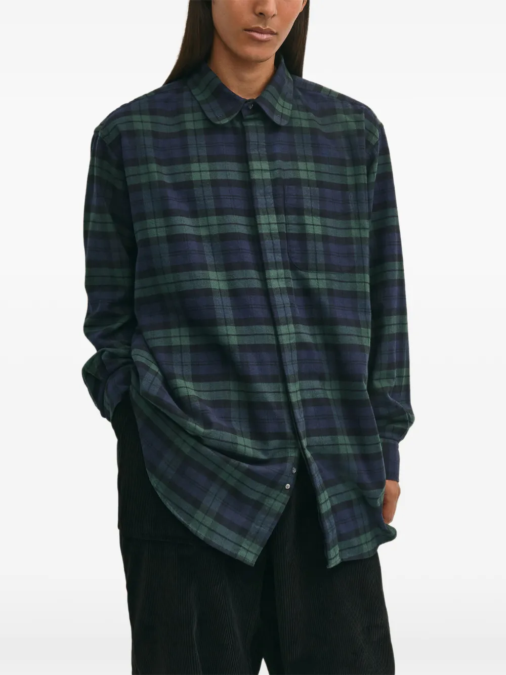Brooks Brothers X Engineered Garments button-down cotton flannel shirt - Blau