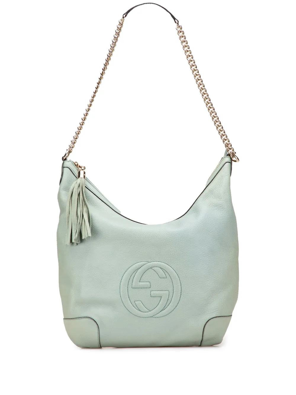 Pre-owned Gucci 2000-2015 Leather Soho Chain Shoulder Bag In Blue