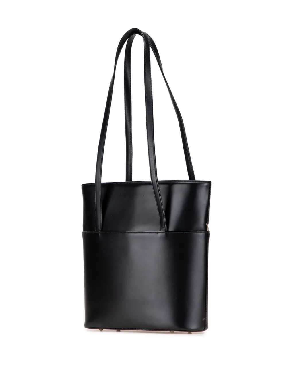 Pre-owned Burberry 2000-2017 House Check Trimmed Leather Shoulder Bag In Black