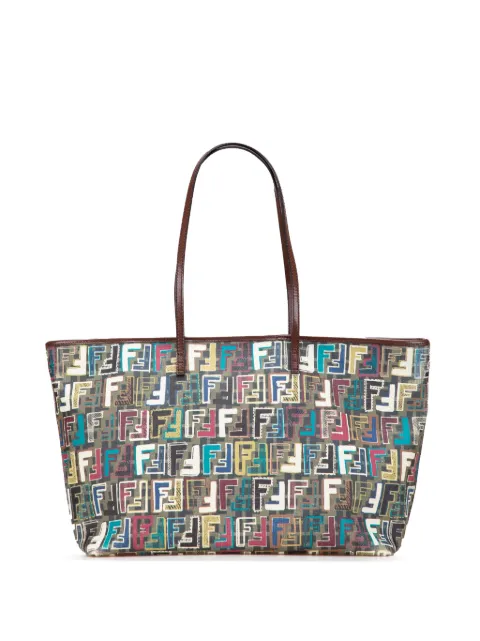 Fendi Pre-Owned شنطة عملية 'سبالماتي رول' متوسطة بنقش زوكا ومتعددة الألوان 2010-2025