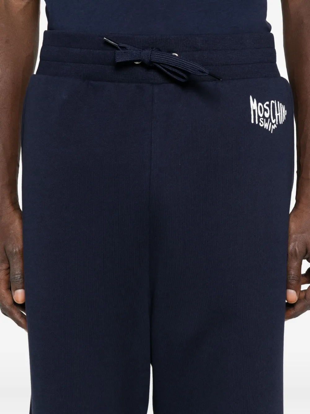 Moschino Logo-embroidered Track Pants In Blue