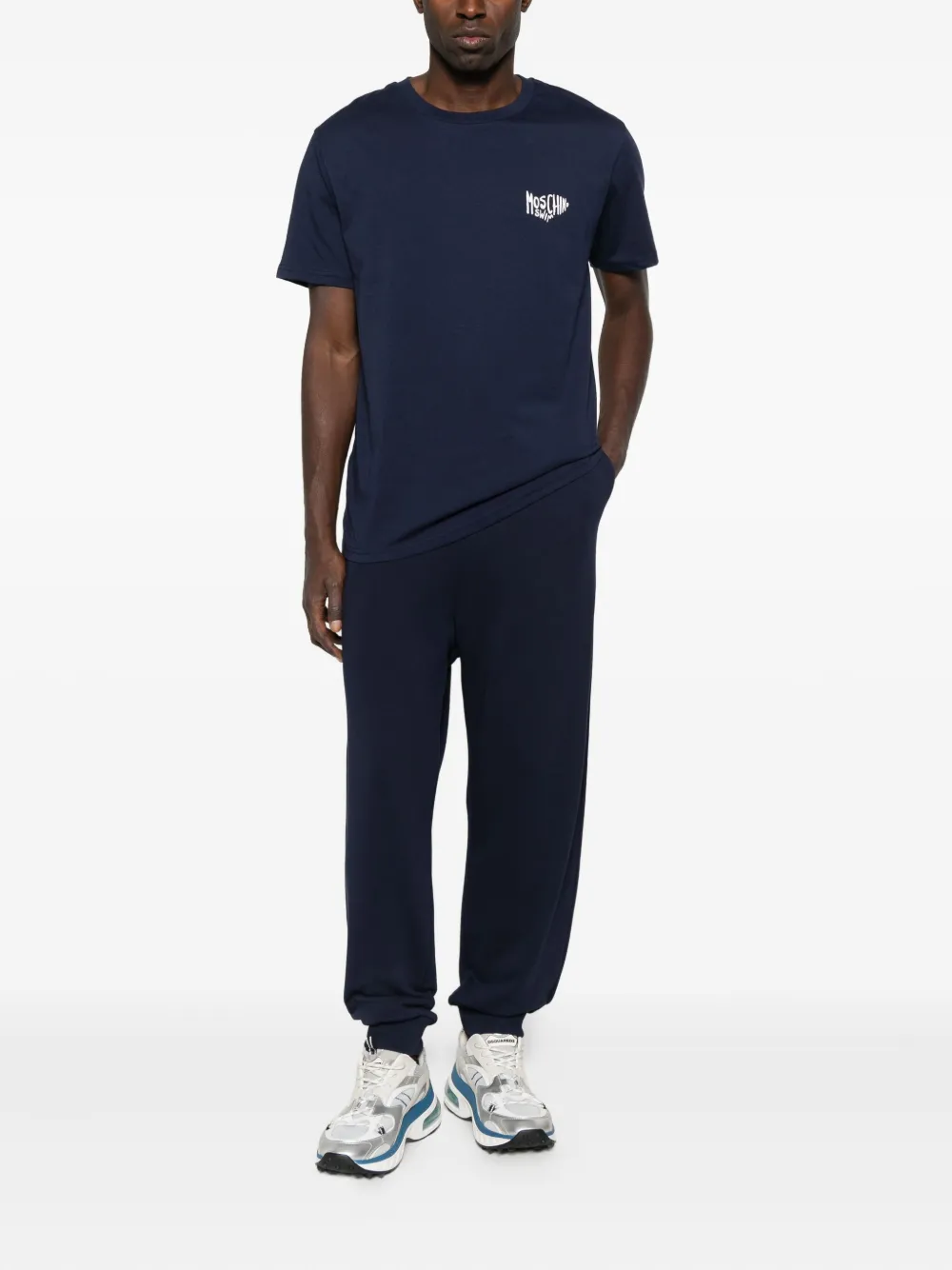 Moschino logo-embroidered track pants - Blauw