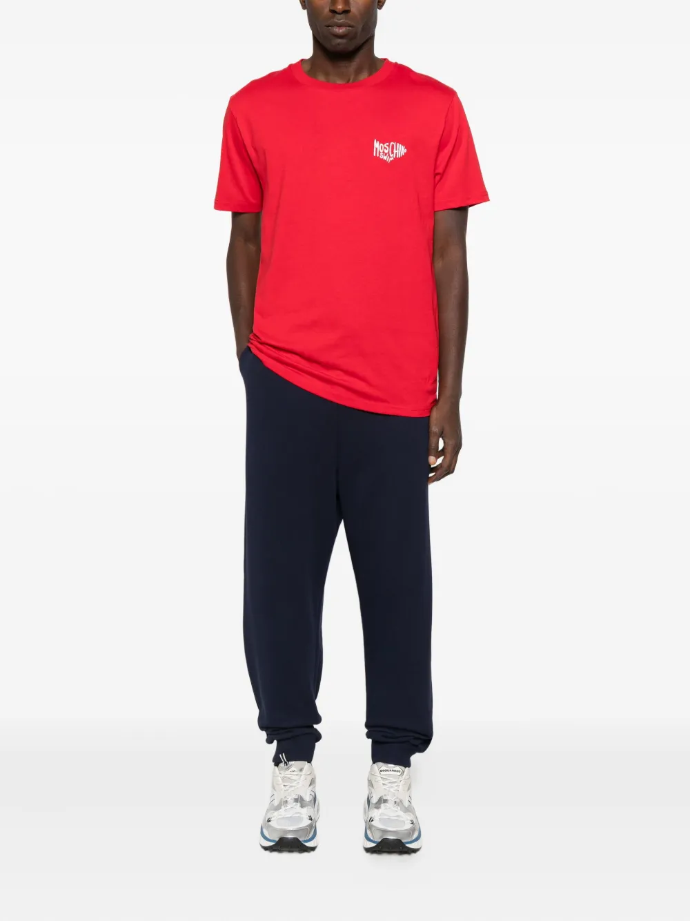 Moschino logo-print T-shirt - Rood