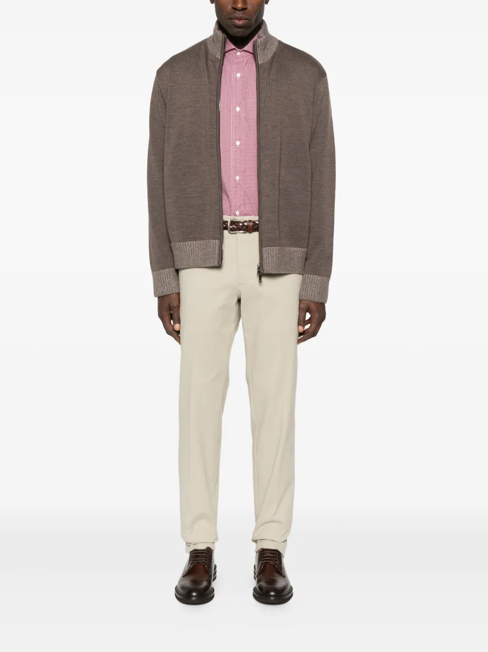 Rota cotton blend straight-leg trousers - Beige