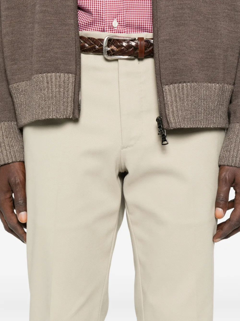 Rota Cotton Blend Straight-leg Trousers In Neutral