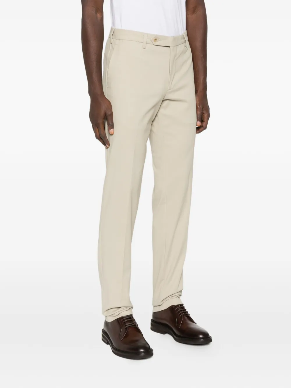 Rota Cotton Blend Straight-leg Trousers In Neutral