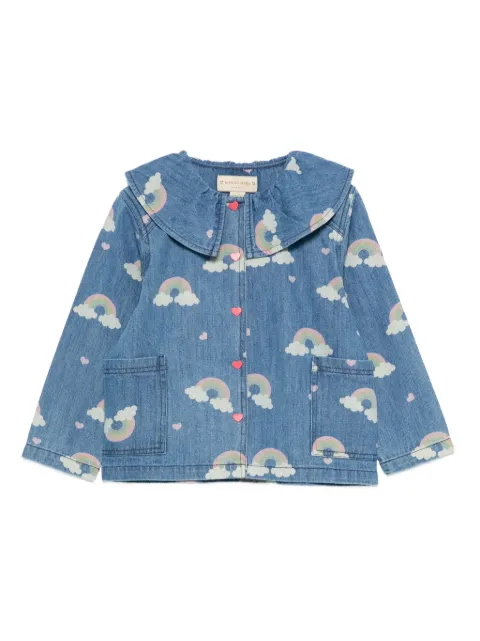 Konges Sløjd rainbow-print denim shirt