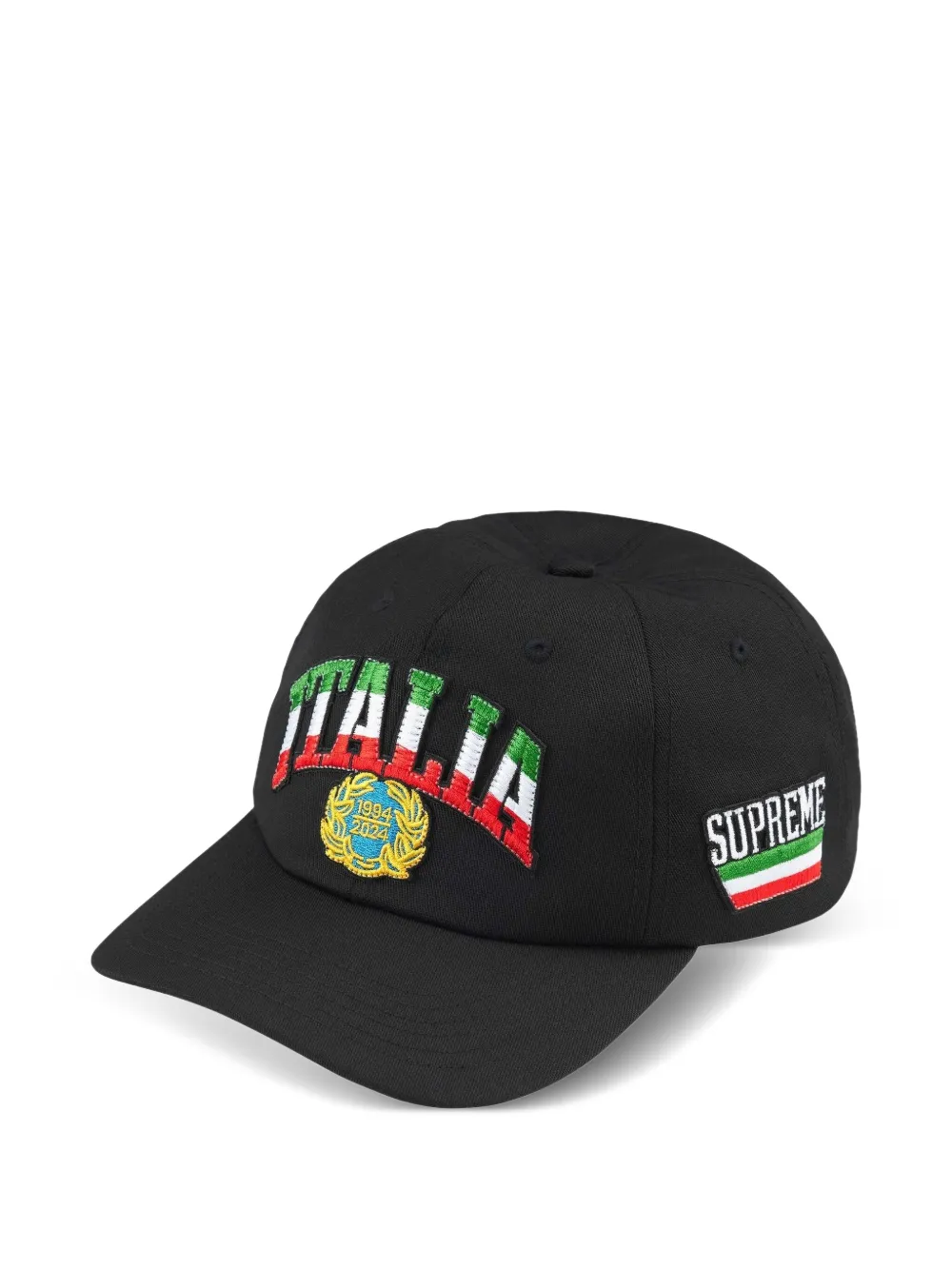 Supreme Italia 6パネル キャップ - ブラック Supreme Italia 6パネル キャップ - ブラック