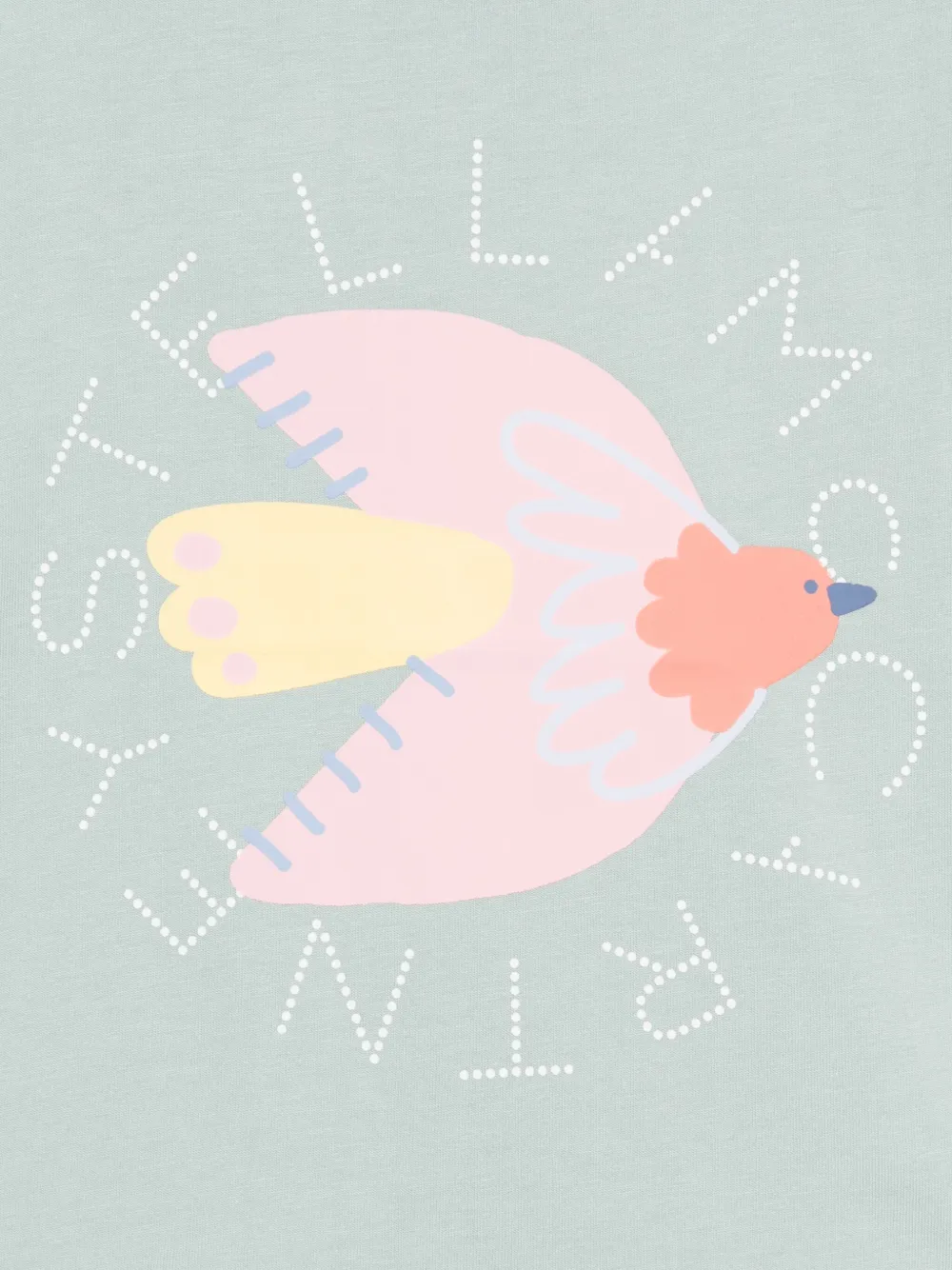 Stella Mccartney Bird-print Ringer T-shirt In Green