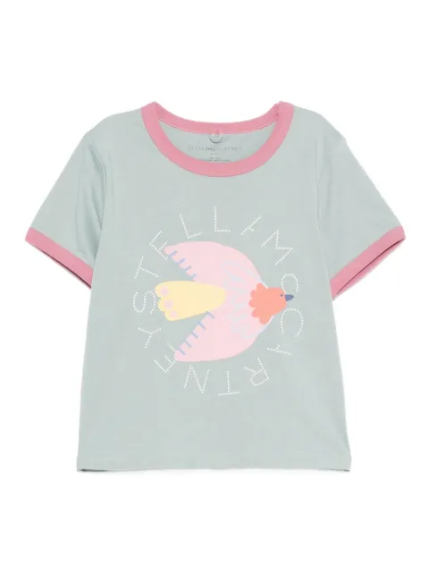 Stella McCartney Kids playera con pájaros estampados
