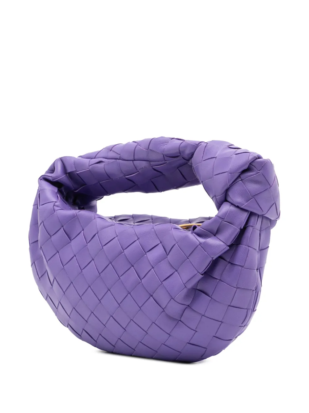 Pre-owned Bottega Veneta 2012-2025 Mini Nappa Intrecciato Jodie Hobo Bag In Purple