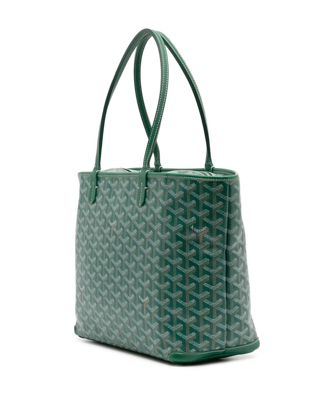 Pre-owned Goyard 2017 Ine Artois Pm Tote Bag In Green