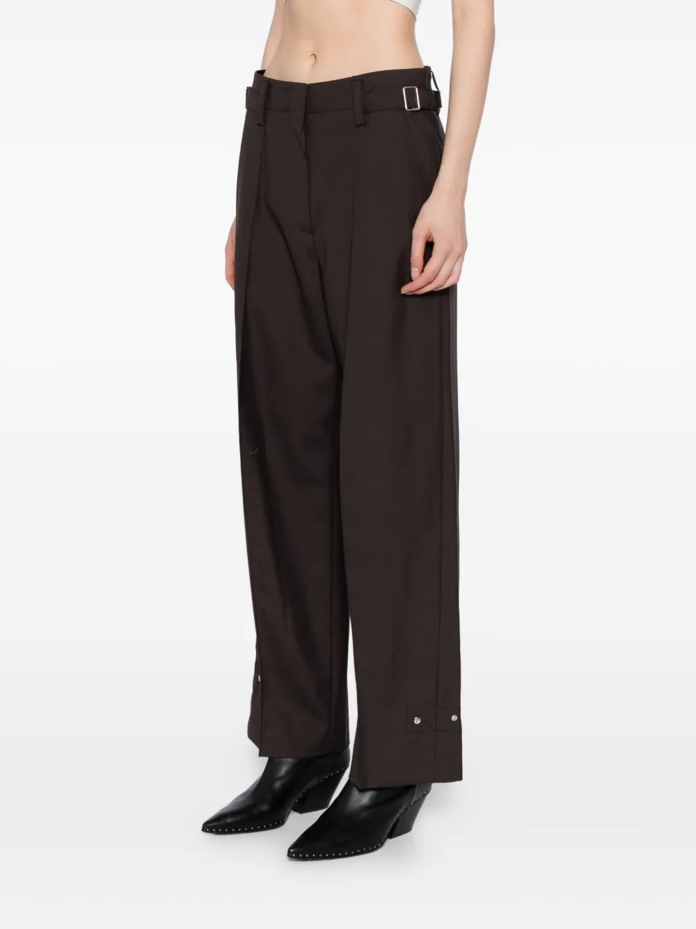 System Soft Volumed Trousers In Brown
