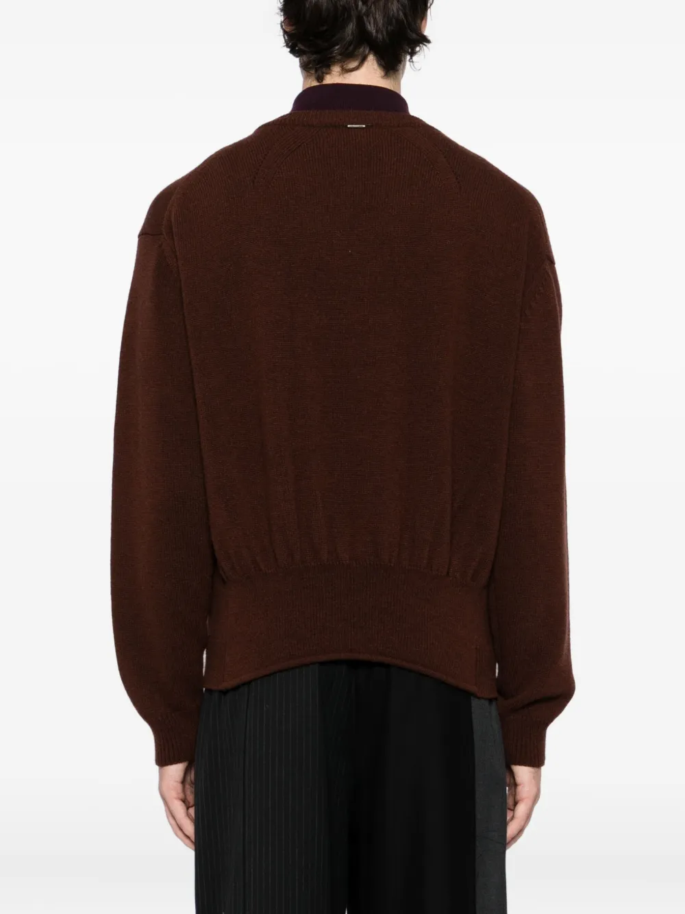 System Wool Jumper In Burgundy
