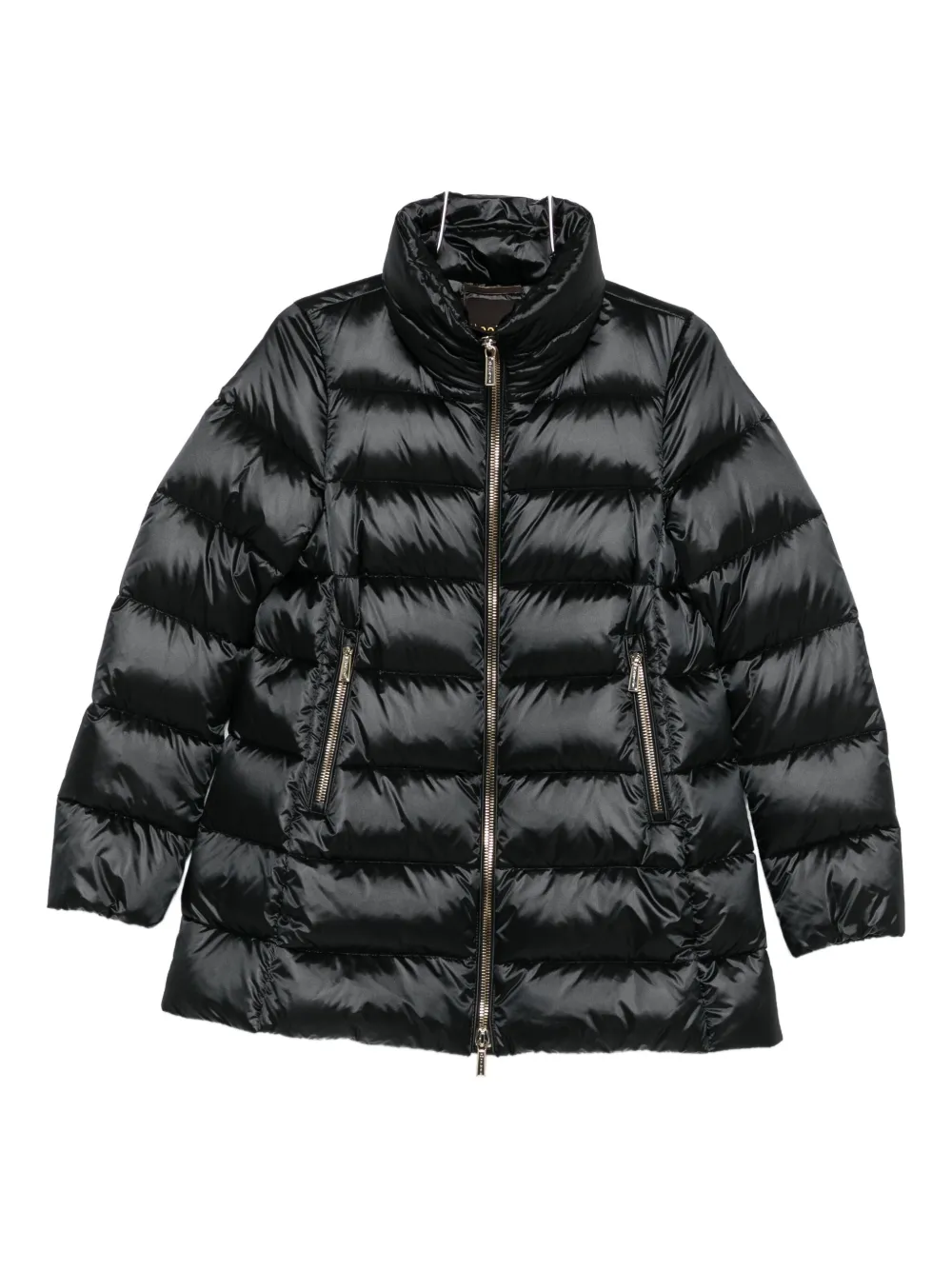 Moorer quilted zip-front coat - Nero