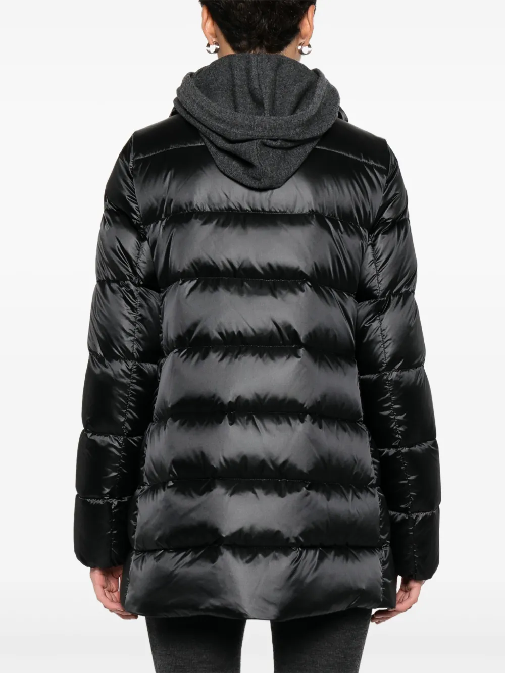 Moorer Quilted Zip-front Coat In Black
