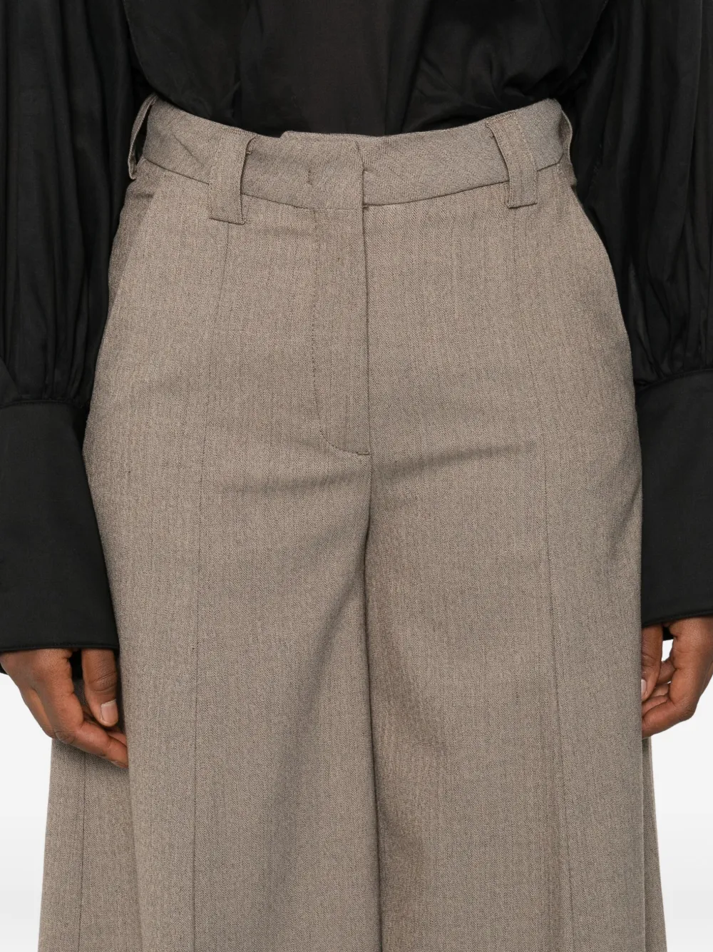 THELATEST Broek met geplooid detail Beige