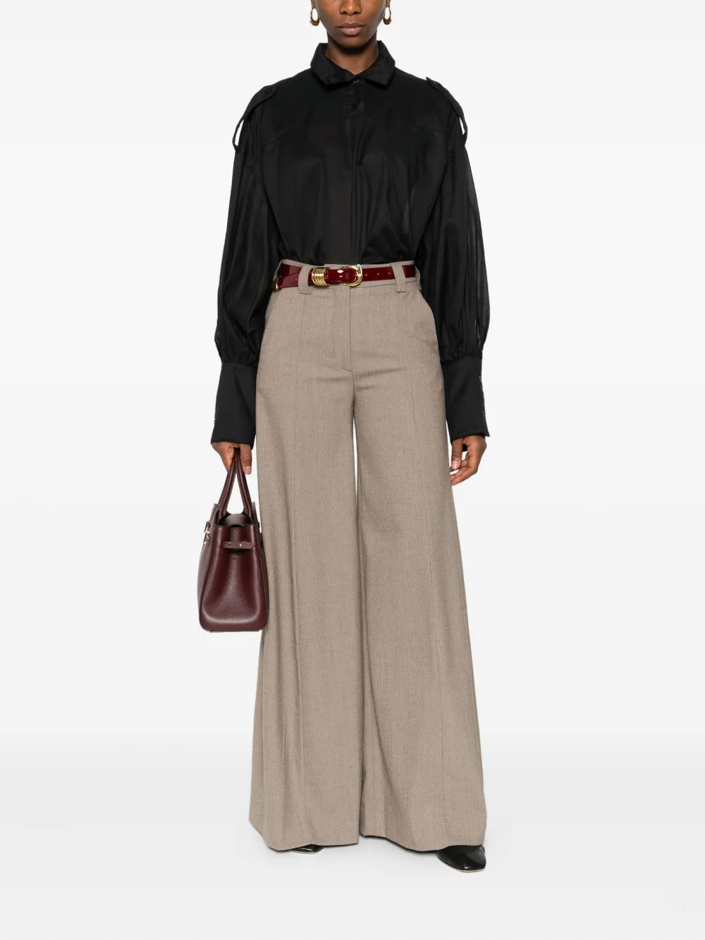 THELATEST pleat-detail cotton trousers - Beige
