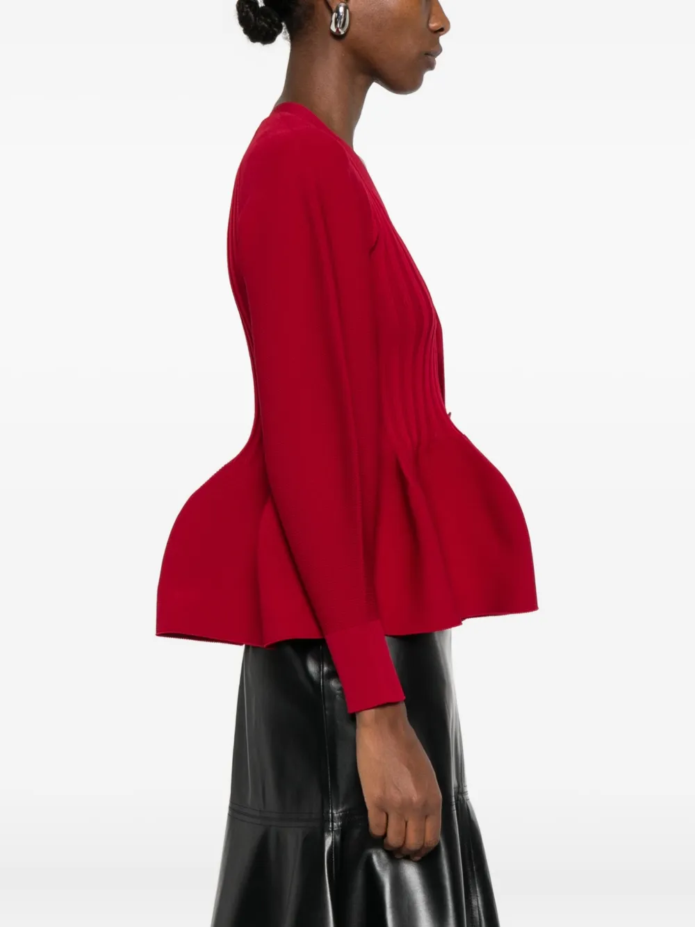 Cfcl Ribbed V-neck Cardigan In Red