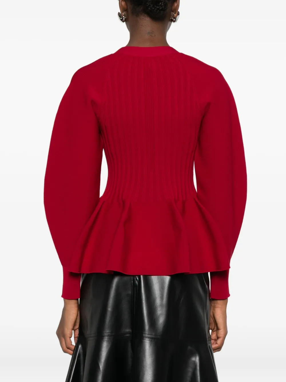 Cfcl Ribbed V-neck Cardigan In Red