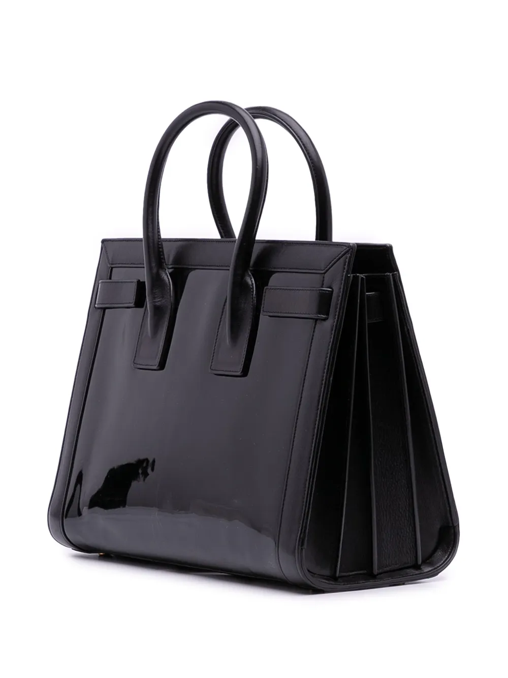 Pre-owned Saint Laurent 2014 Small Patent Sac De Jour Satchel In Black