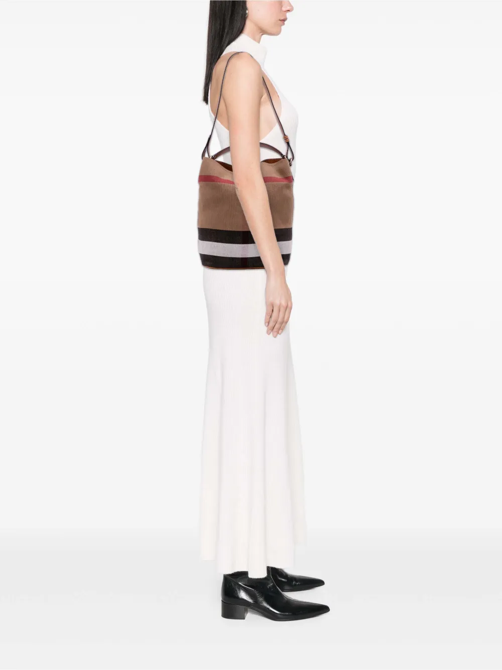 Burberry Pre-Owned 2000-2017 Medium Mega Check Canvas Ashby Bucket Bag satchel | Pre-Owned | Image 2