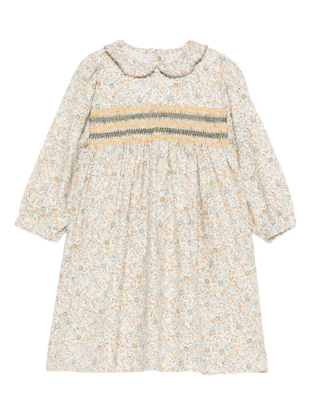 Mariella Ferrari Peter Pan collar smocked dress | White | Image 1