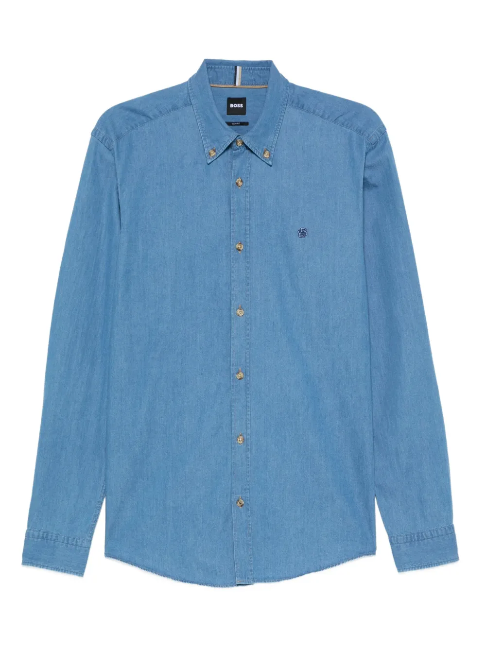 BOSS logo-detail cotton shirt | Blue | Image 1
