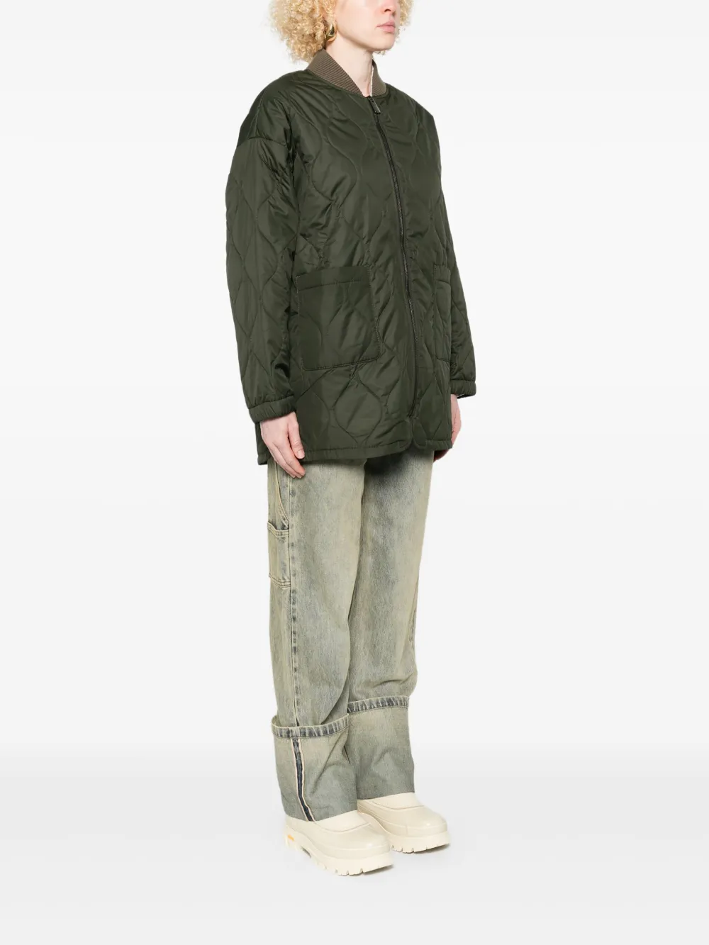 Ag Quilted Oversized Coat In Multi